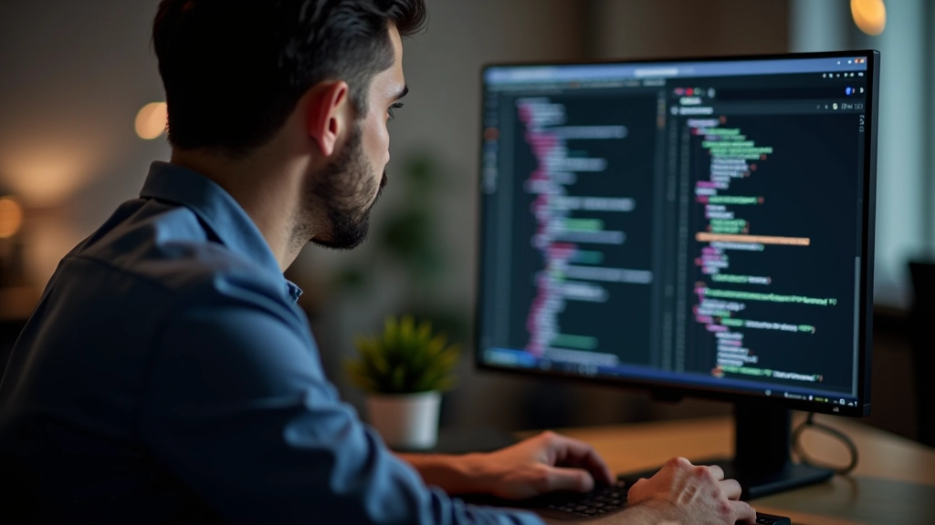 Person at desk working on website meta tag editing and optimization